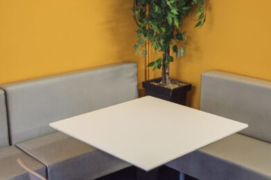 corner seating in the community cafe