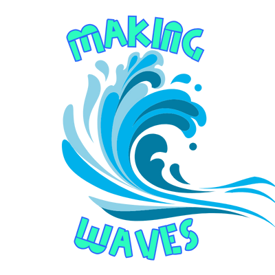 Logo for Making Waves Session depicting a large wave of water.