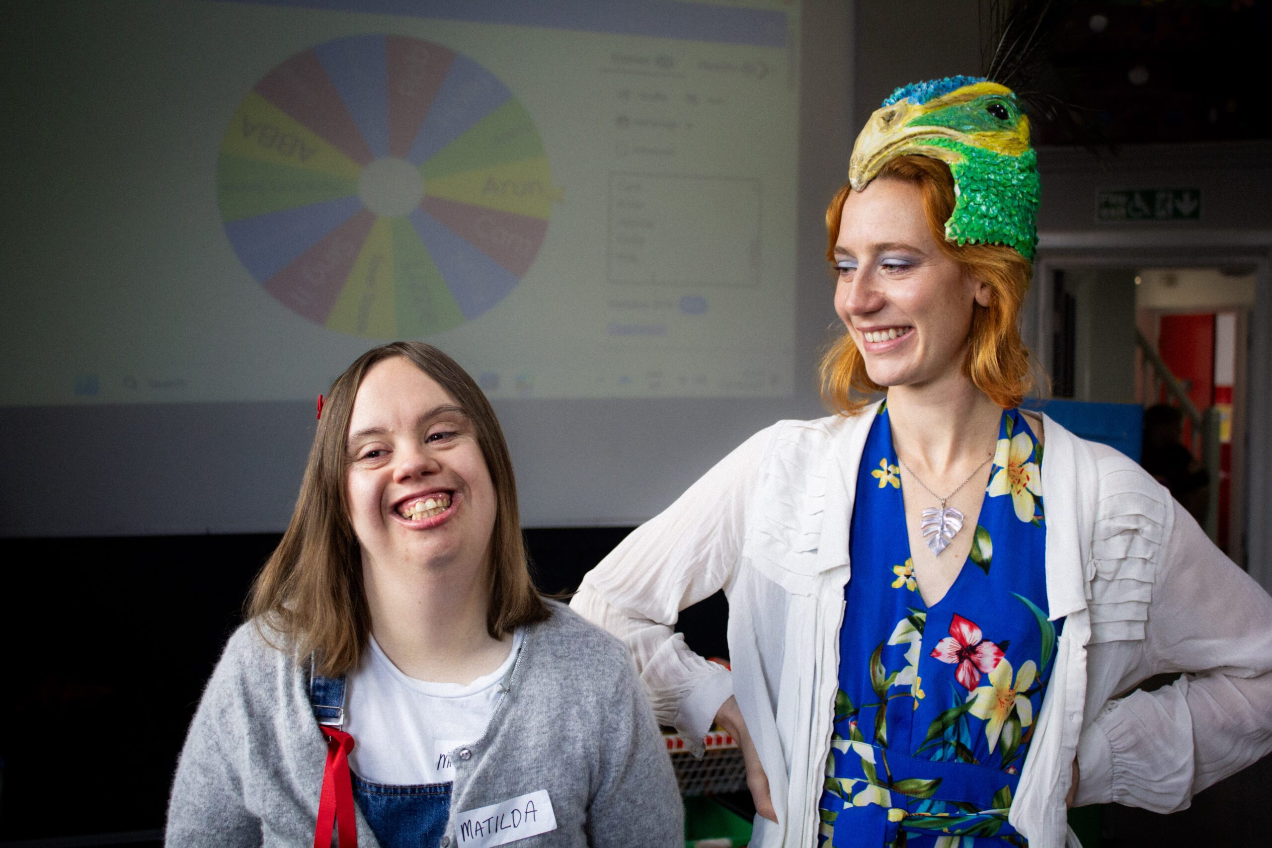 Person with learning disability is smiling and having a good time with a Support Worker in Sheffield