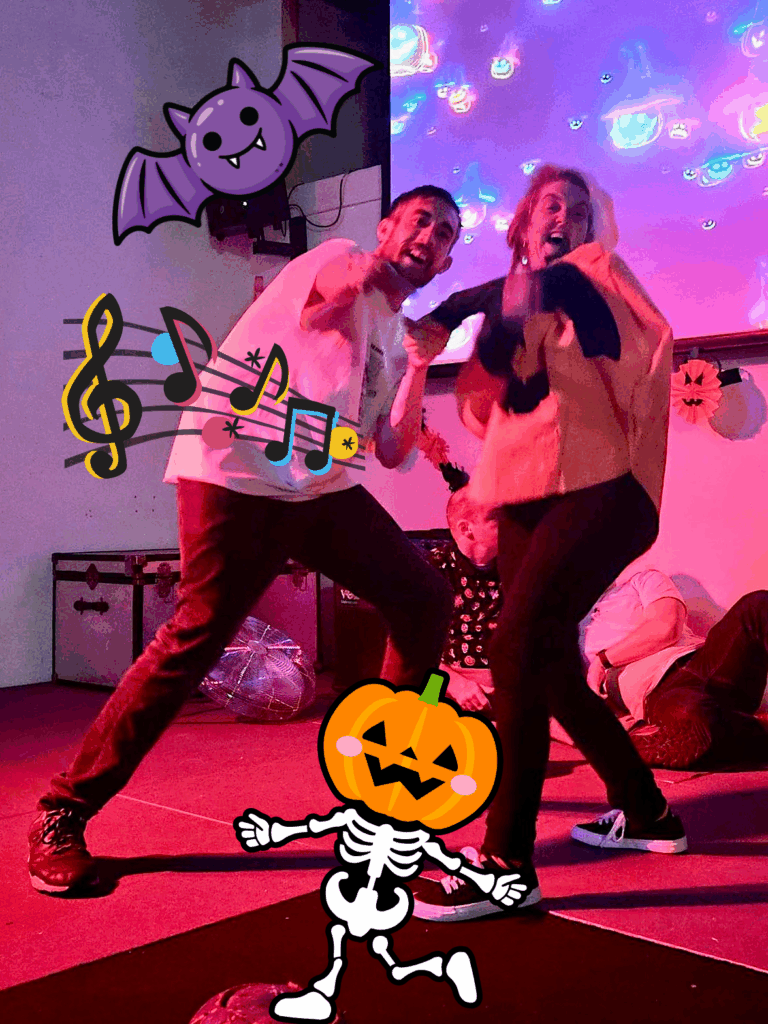 Client with learning disabilities in Sheffield having fun at Halloween